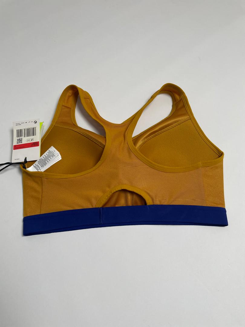 Brassière Nike Femme Jaune Moutarde avec Bande Bleue