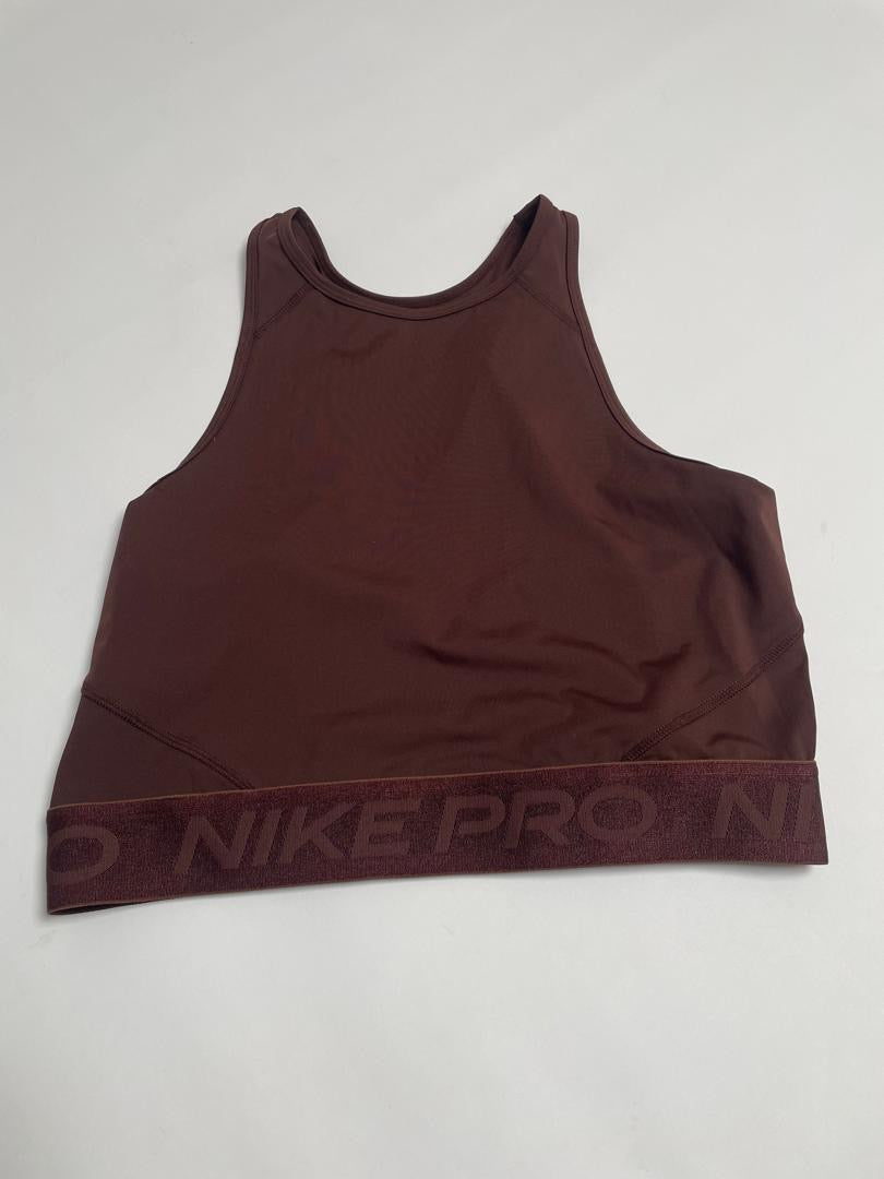 Haut Nike Pro Femme Bordeaux Bande Signature