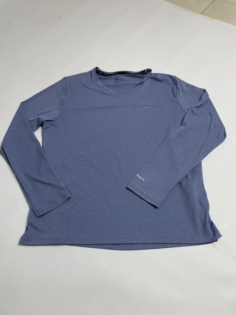 T-Shirt Nike Femme Running Bleu-Gris Manches Longues
