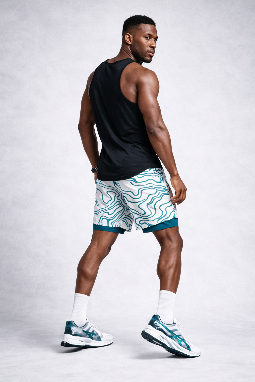 Nike Flex Stride 2-in-1 - Short Running Homme Blanc/Turquoise