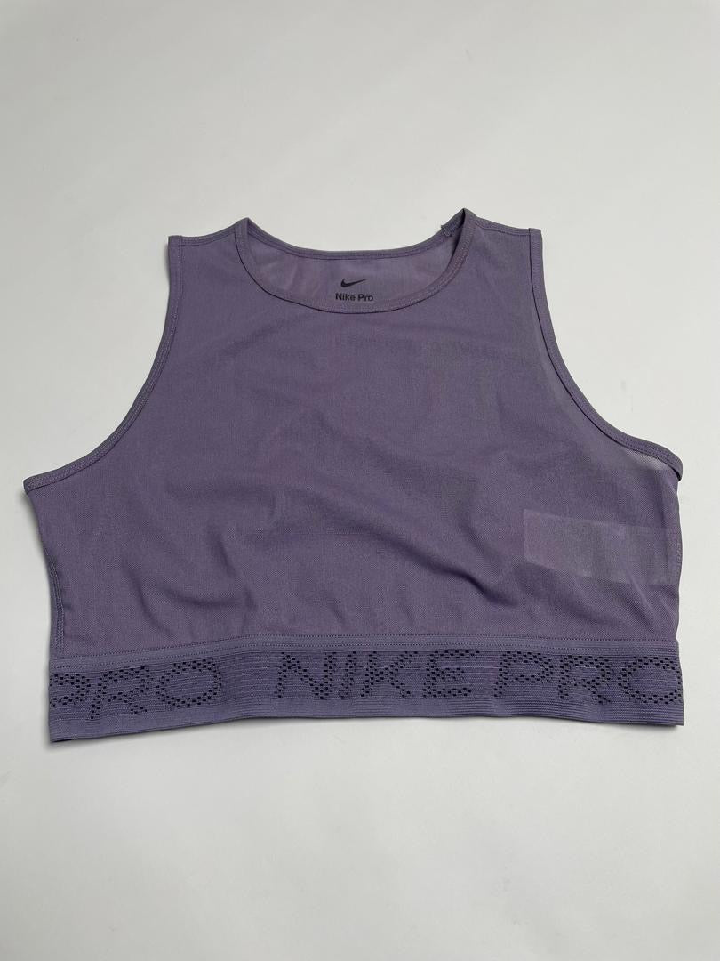 Crop Top Nike Pro Femme Violet Mauve sans Manches