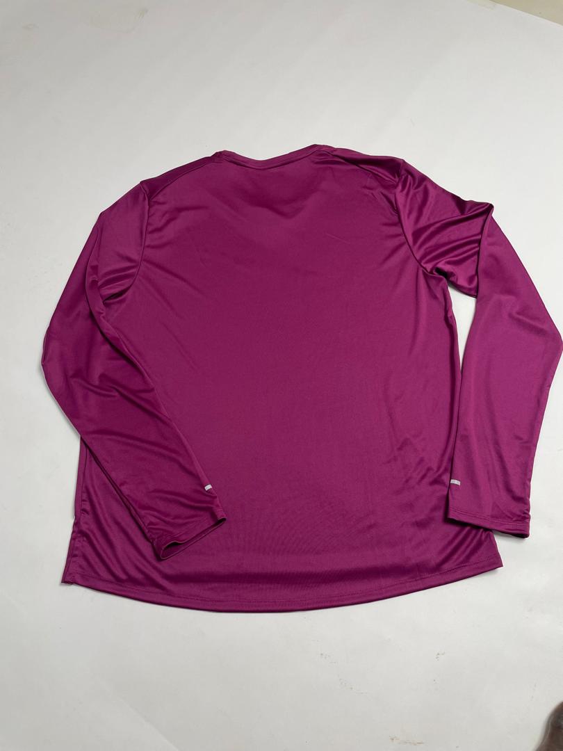T-Shirt Nike Femme Magenta Manches Longues avec Logo Swoosh Zébré