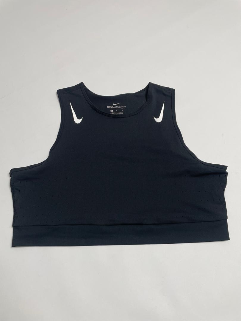 Haut Nike Aeroswift Femme Noire Logo Épaules