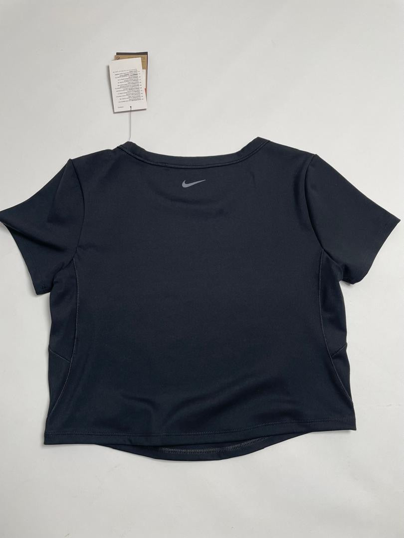 Crop Top Nike Femme Bleu Marine Manches Courtes