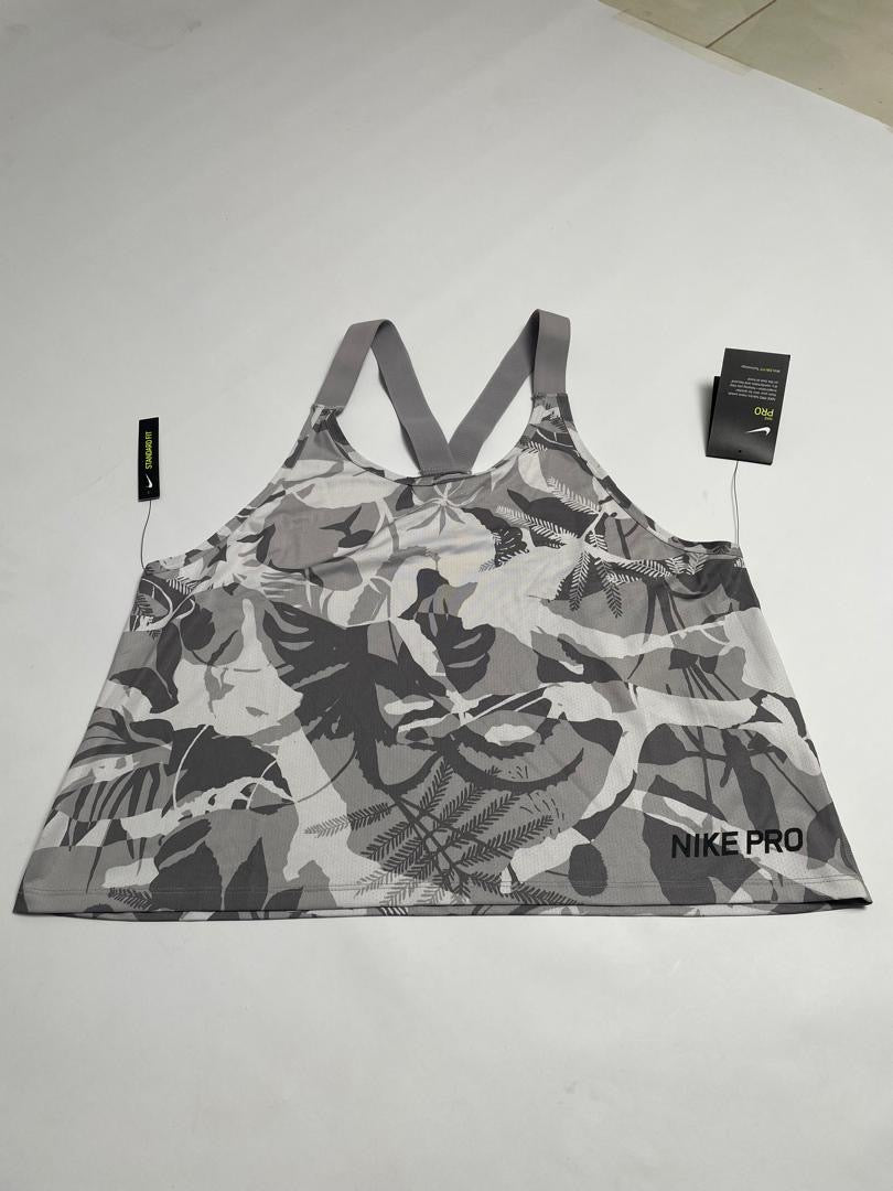Haut Nike Pro Femme Camouflage Tropical Gris