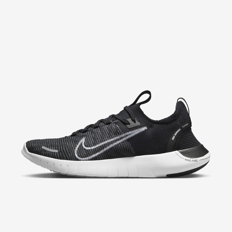 Nike Free Run Flyknit - Chaussures Running Femme Noir/Blanc