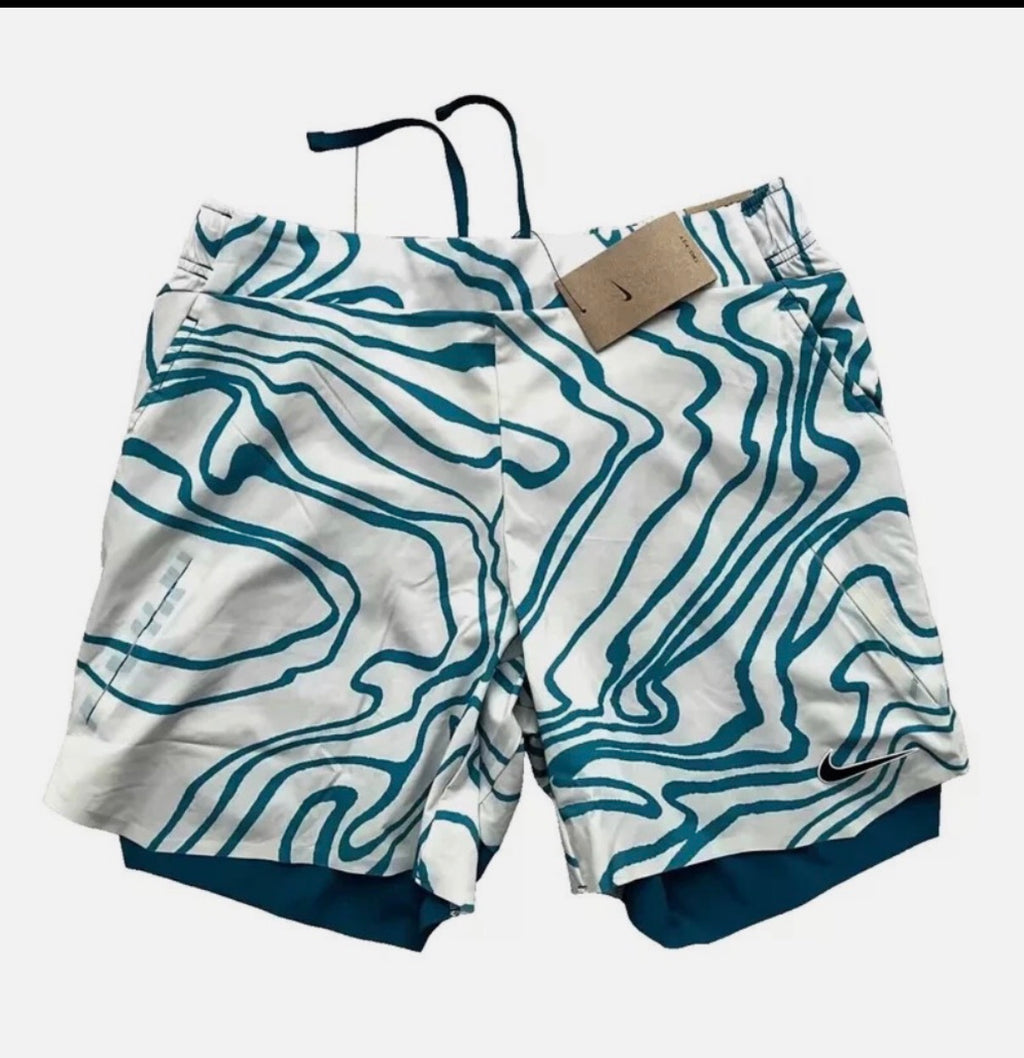 Nike Flex Stride 2-in-1 - Short Running Homme Blanc/Turquoise