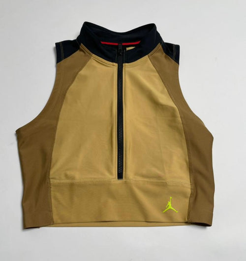 Crop Top Jordan Sport Zippé - Moutarde