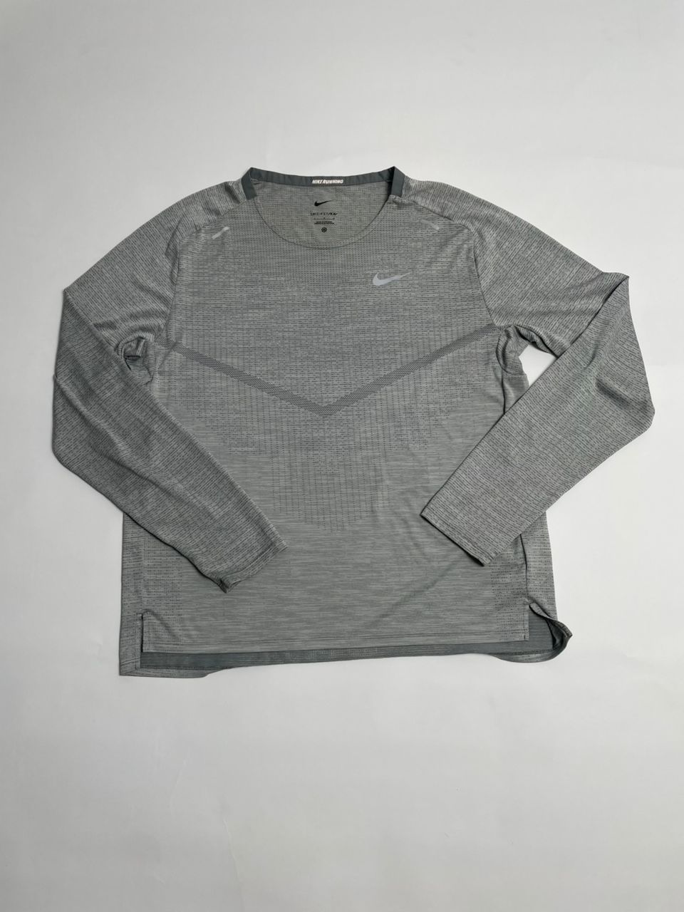T-shirt Nike Manches Longues Homme Gris Texturé Performance