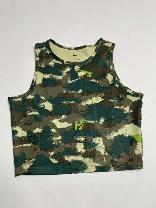 Crop Top Nike Dri-FIT - Camouflage Jaune Fluo