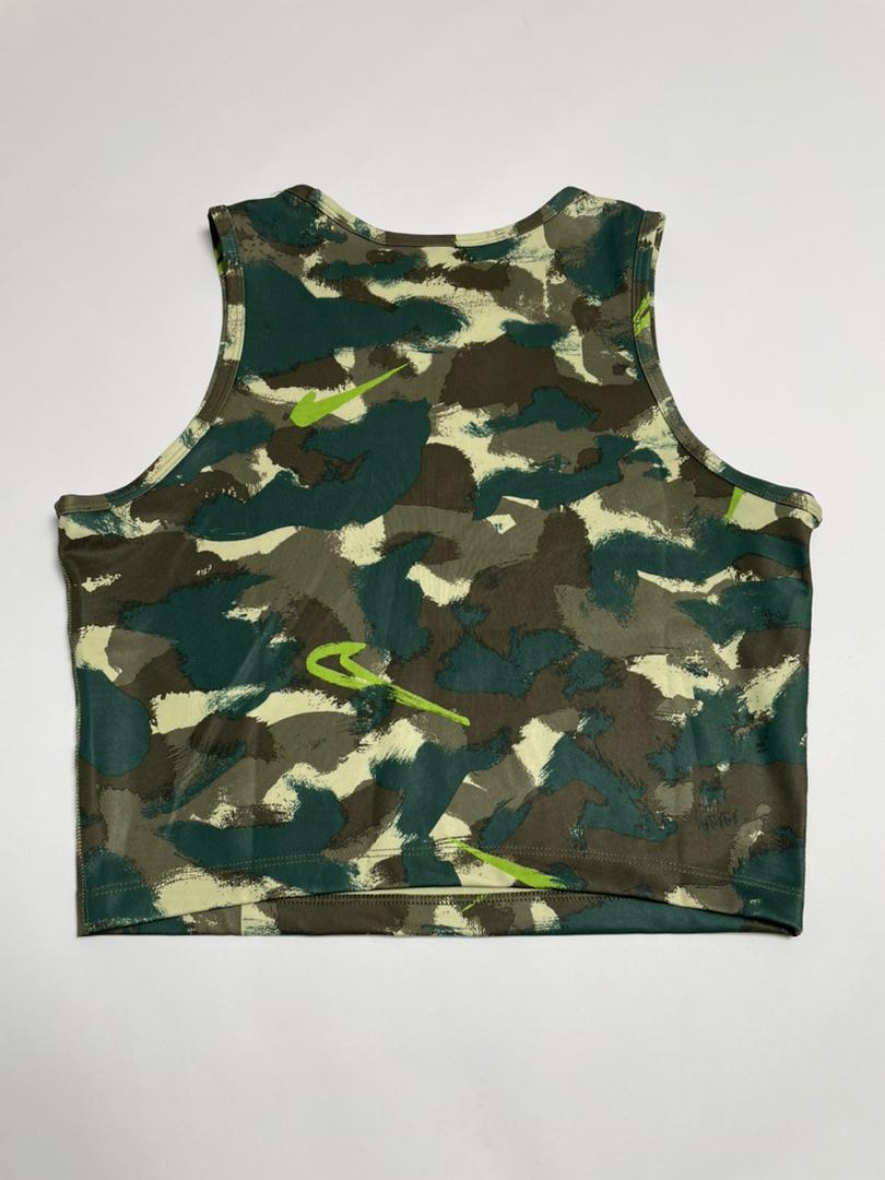 Crop Top Nike Dri-FIT - Camouflage Jaune Fluo