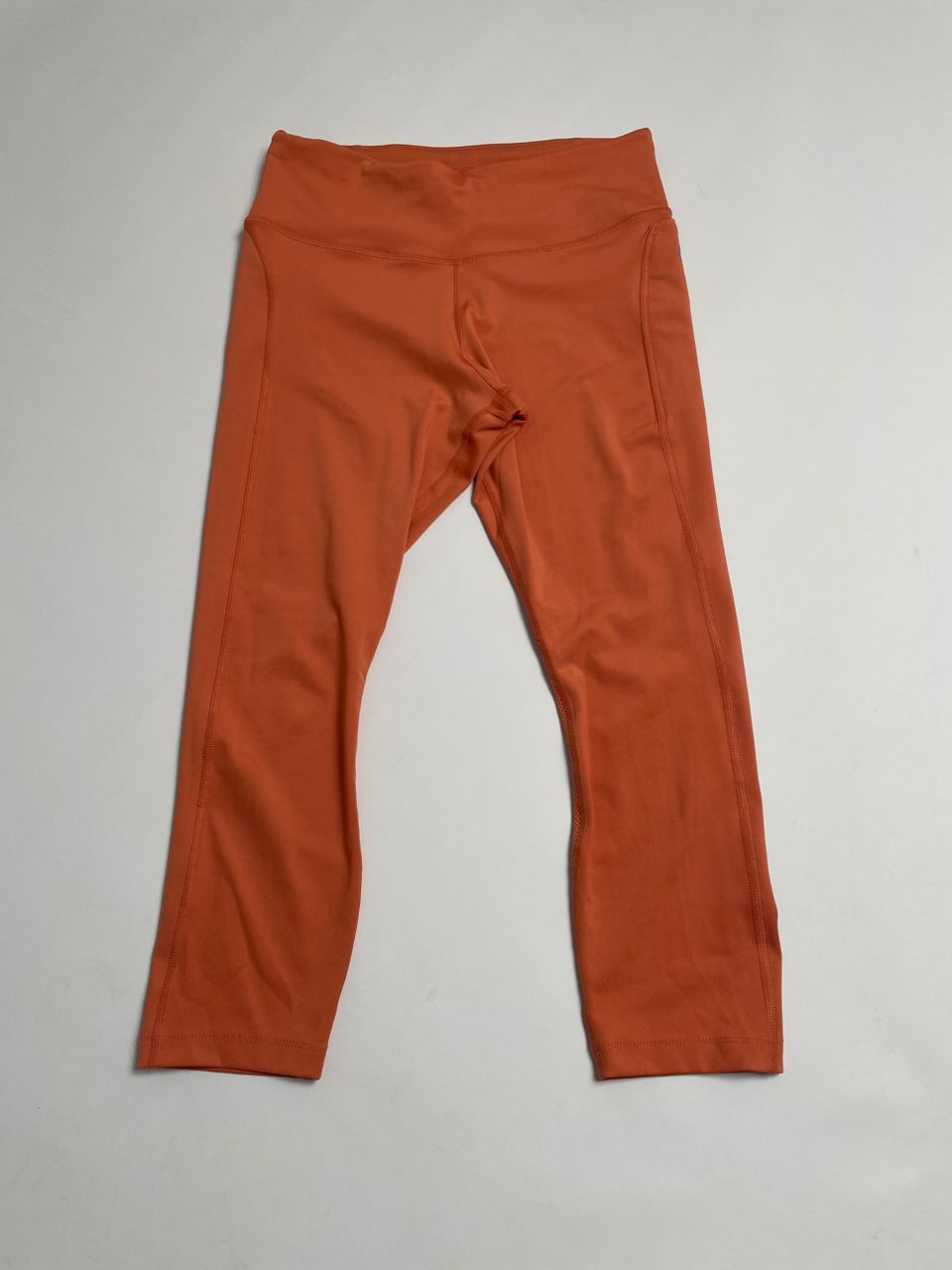 Legging 7/8 Sport Femme - Orange avec Panneaux Mesh