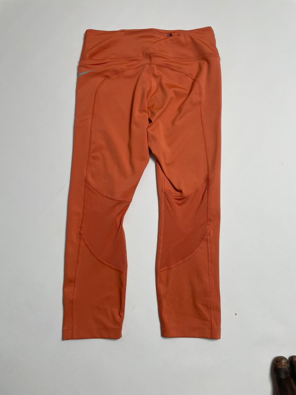 Legging 7/8 Sport Femme - Orange avec Panneaux Mesh