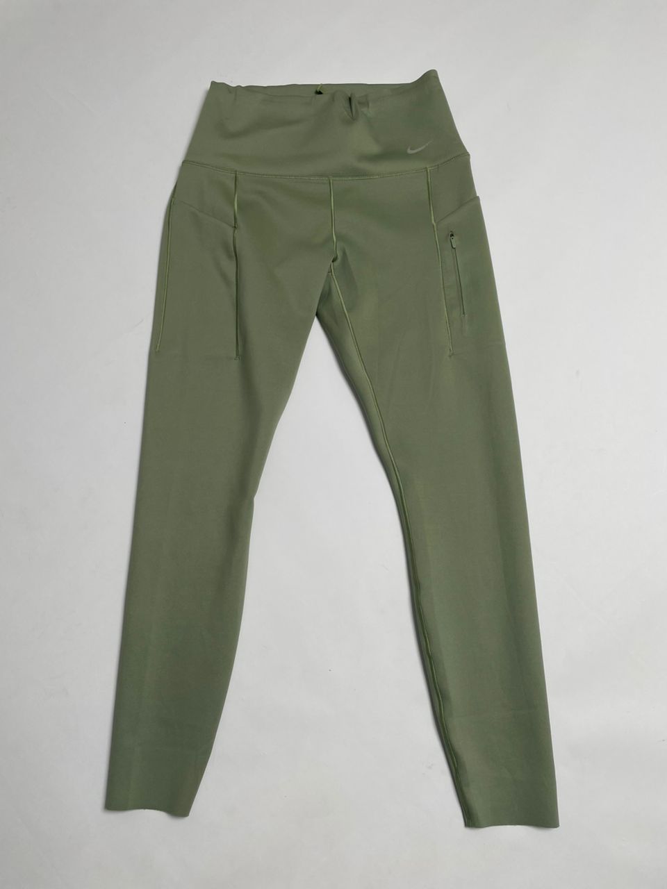 Legging Sport Femme - Vert Sauge avec Poches Zippées