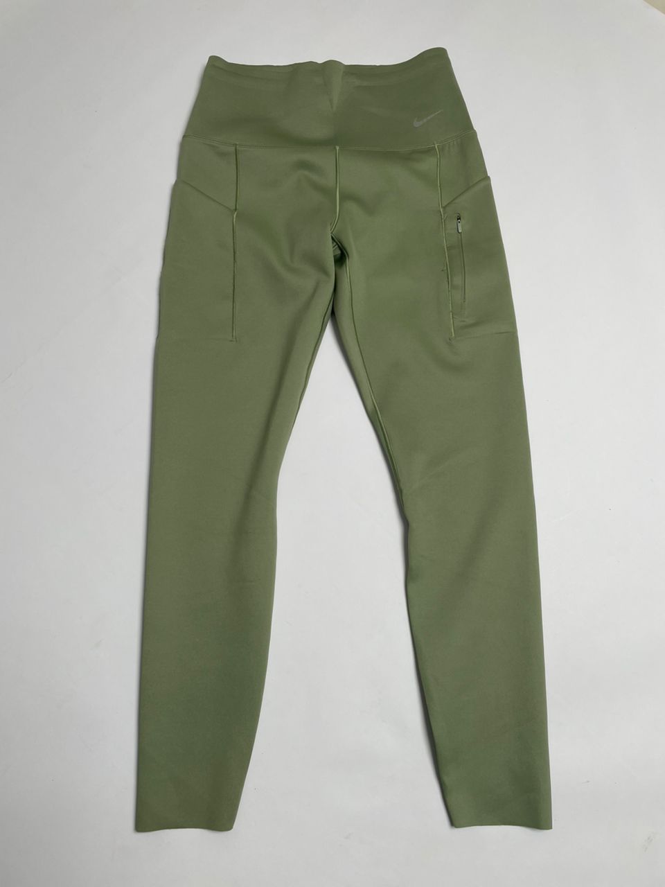 Legging Sport Nike- Vert Olive avec Poches Zippées Latérales