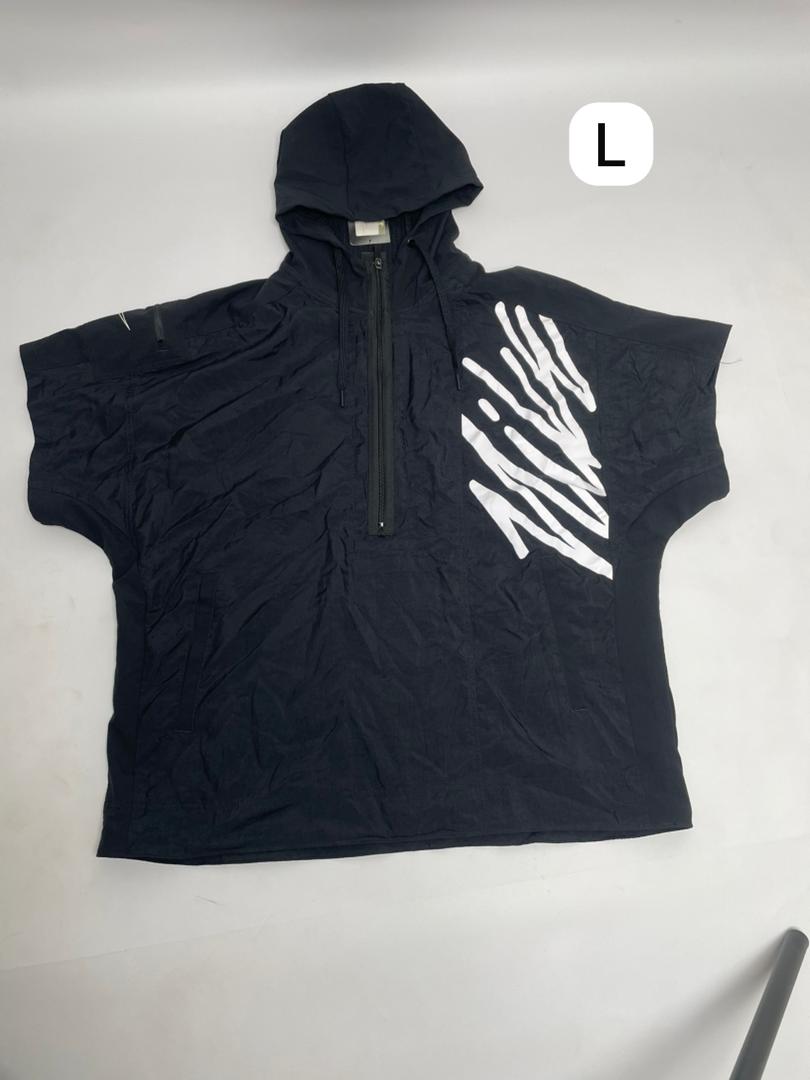 Hoodie Nike Sans Manches Homme Noir Logo Blanc Graphique