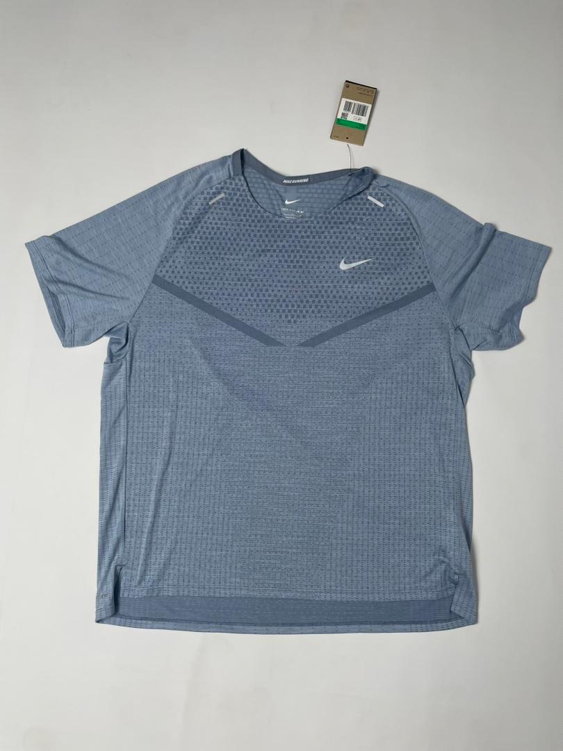 T-shirt Nike Running Homme Bleu Gris Mesh Technique