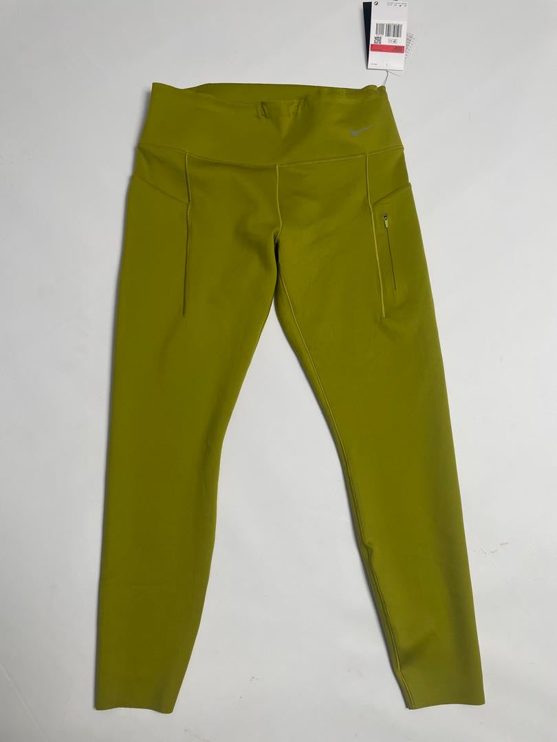 Legging Nike Go Femme Vert Olive Chartreuse avec Poches Zippées