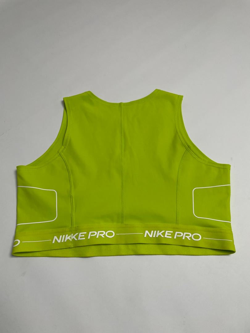 Brassière Nike Pro Femme Vert Citron Passepoil Blanc