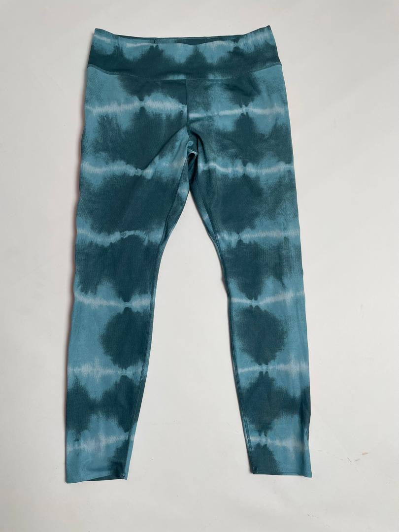 Legging Femme Tie-Dye Bleu Canard avec Bandes Orange Latérales