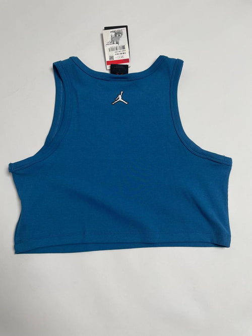 Crop Top Jordan Femme Bleu Pétrole sans Manches