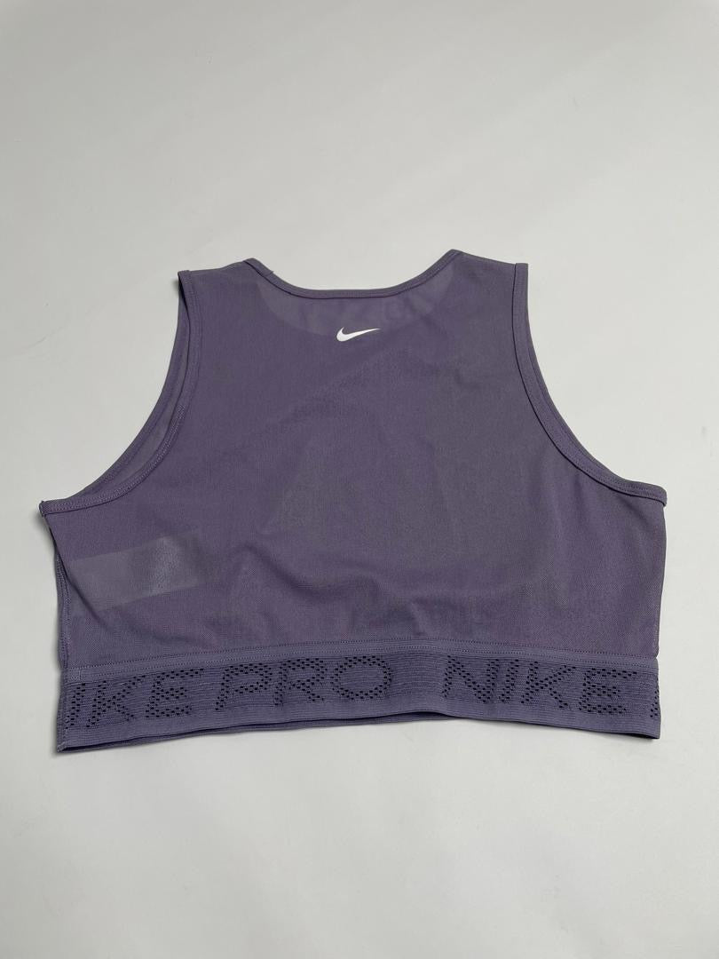 Crop Top Nike Pro Femme Violet Mauve sans Manches