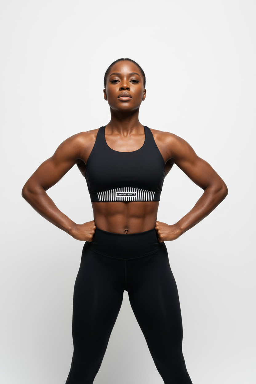 Femme athlétique portant brassière Savage X Fenty