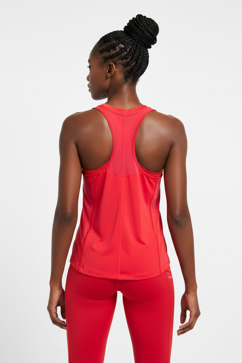 Mannequin africaine portant le débardeur Nike rouge - Vue de dos