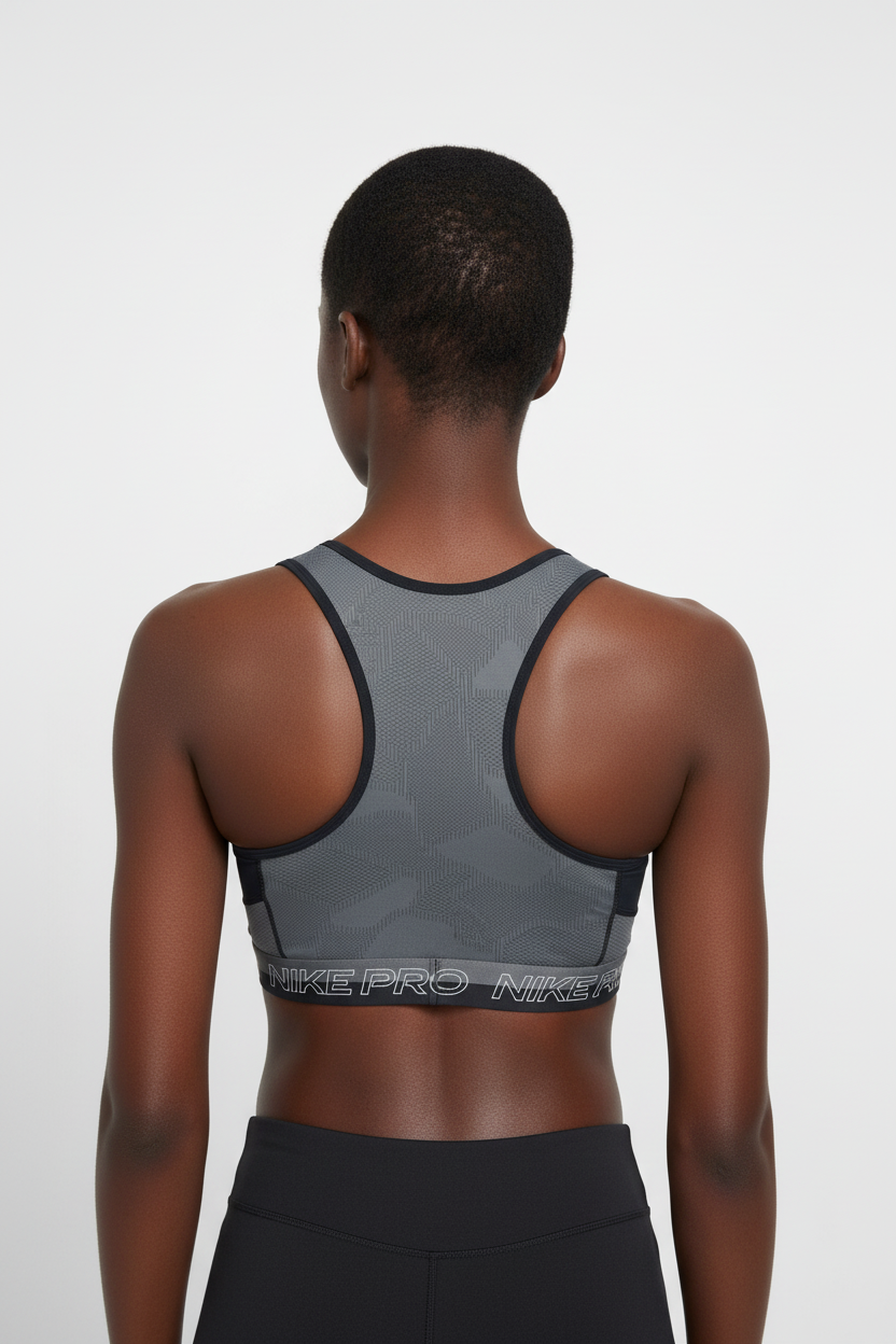 Mannequin femme avec brassière Nike Pro noir et gris - Vue de dos