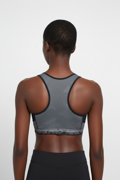 Mannequin femme avec brassière Nike Pro noir et gris - Vue de dos