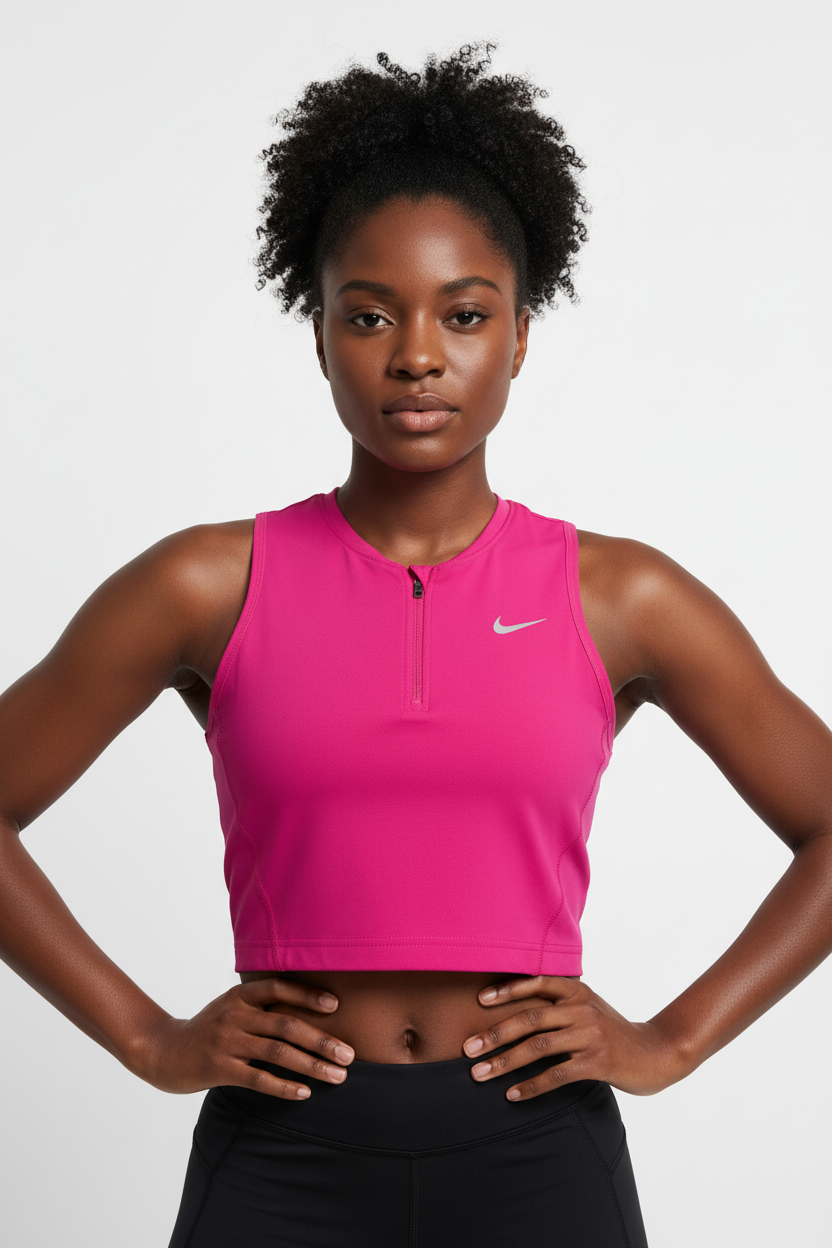 Mannequin femme avec crop top Nike rose fuchsia - Vue de face