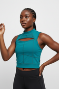 Mannequin femme avec haut Jordan turquoise - Vue de côté