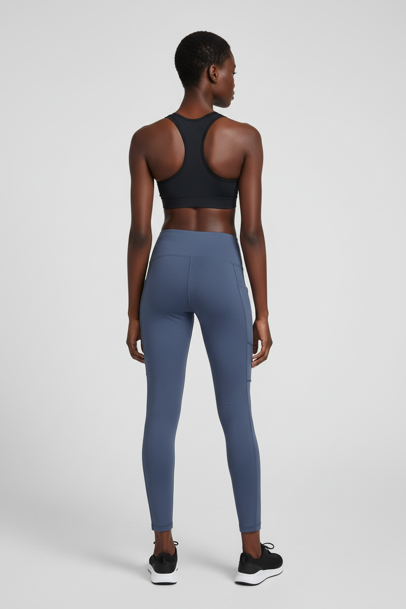 Mannequin femme avec legging Nike bleu gris - Vue de dos