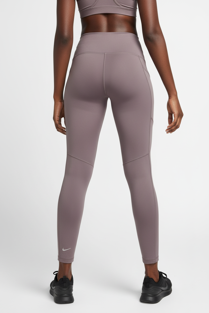 Mannequin femme avec legging Nike Go mauve - Vue de dos