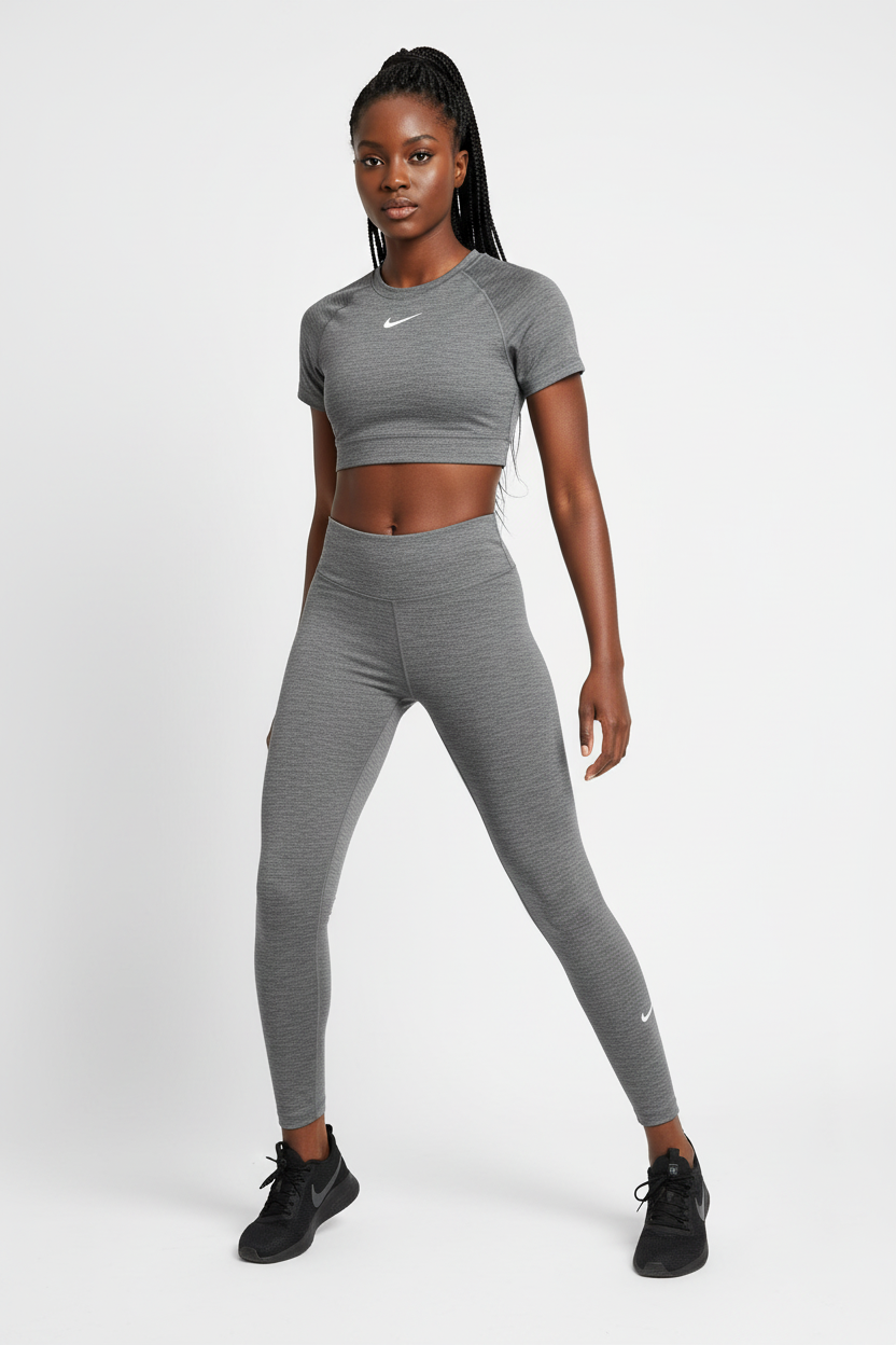 Mannequin femme avec legging Nike gris chiné - Vue de face