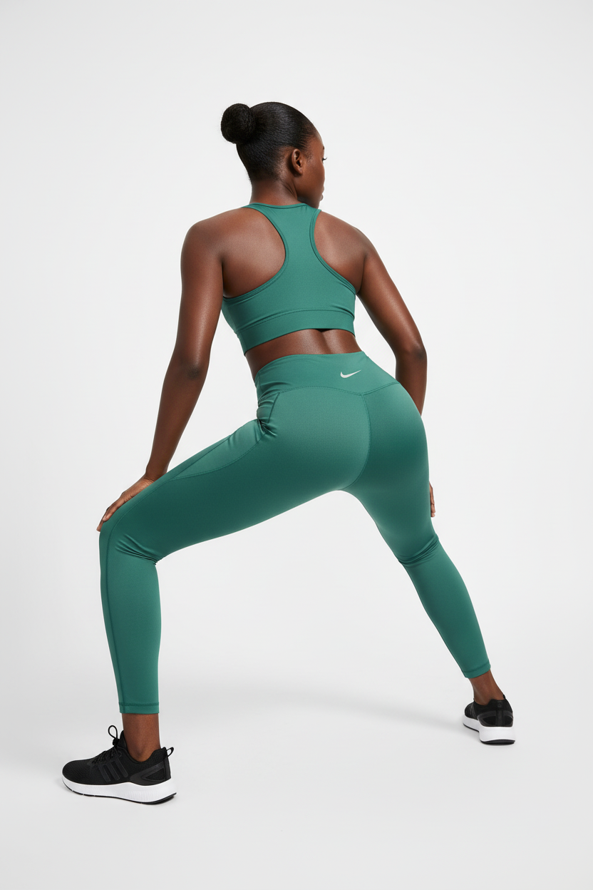 Mannequin femme avec legging Nike vert émeraude - Vue de dos