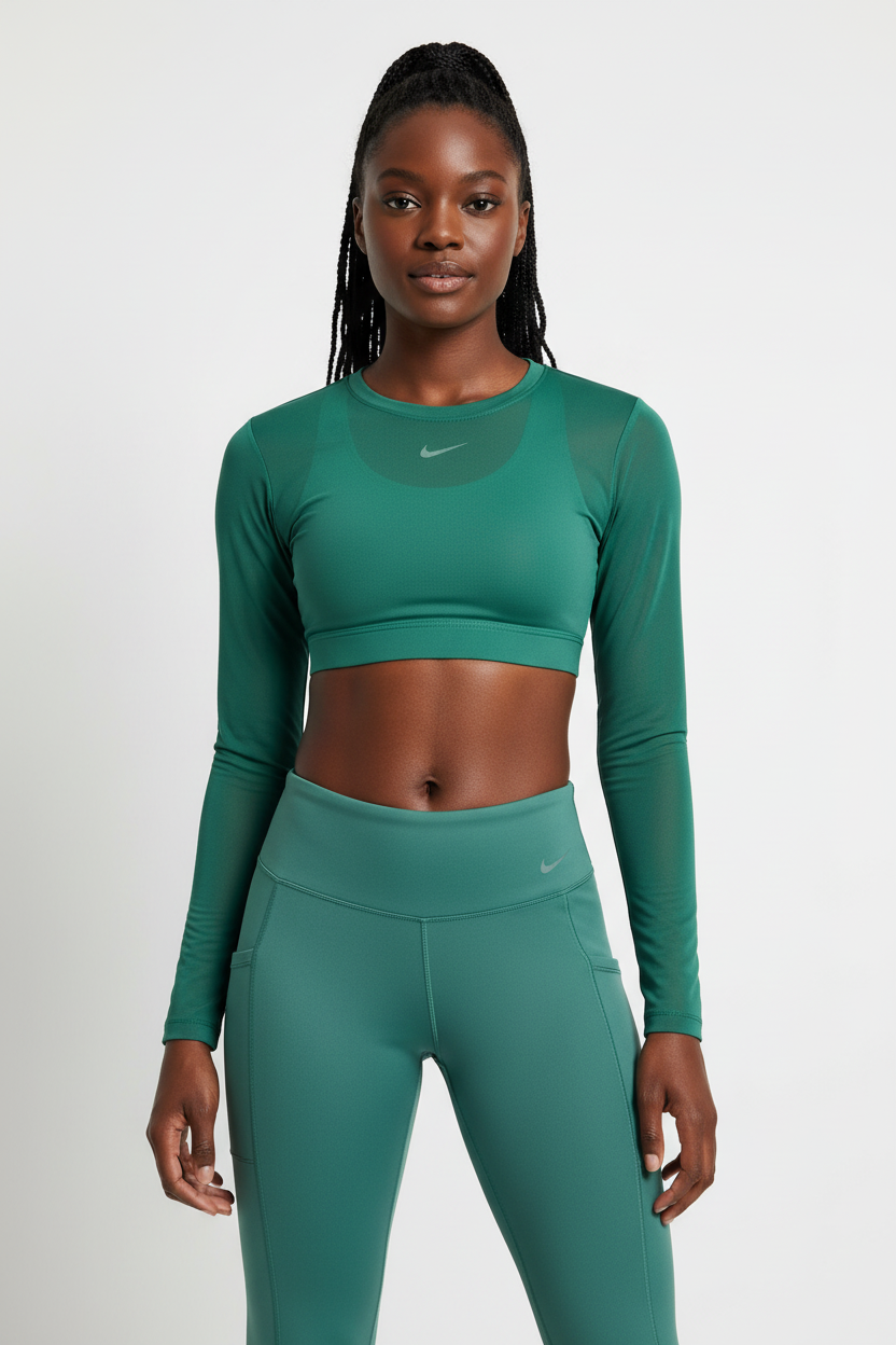 Mannequin femme avec legging Nike vert émeraude - Vue de face