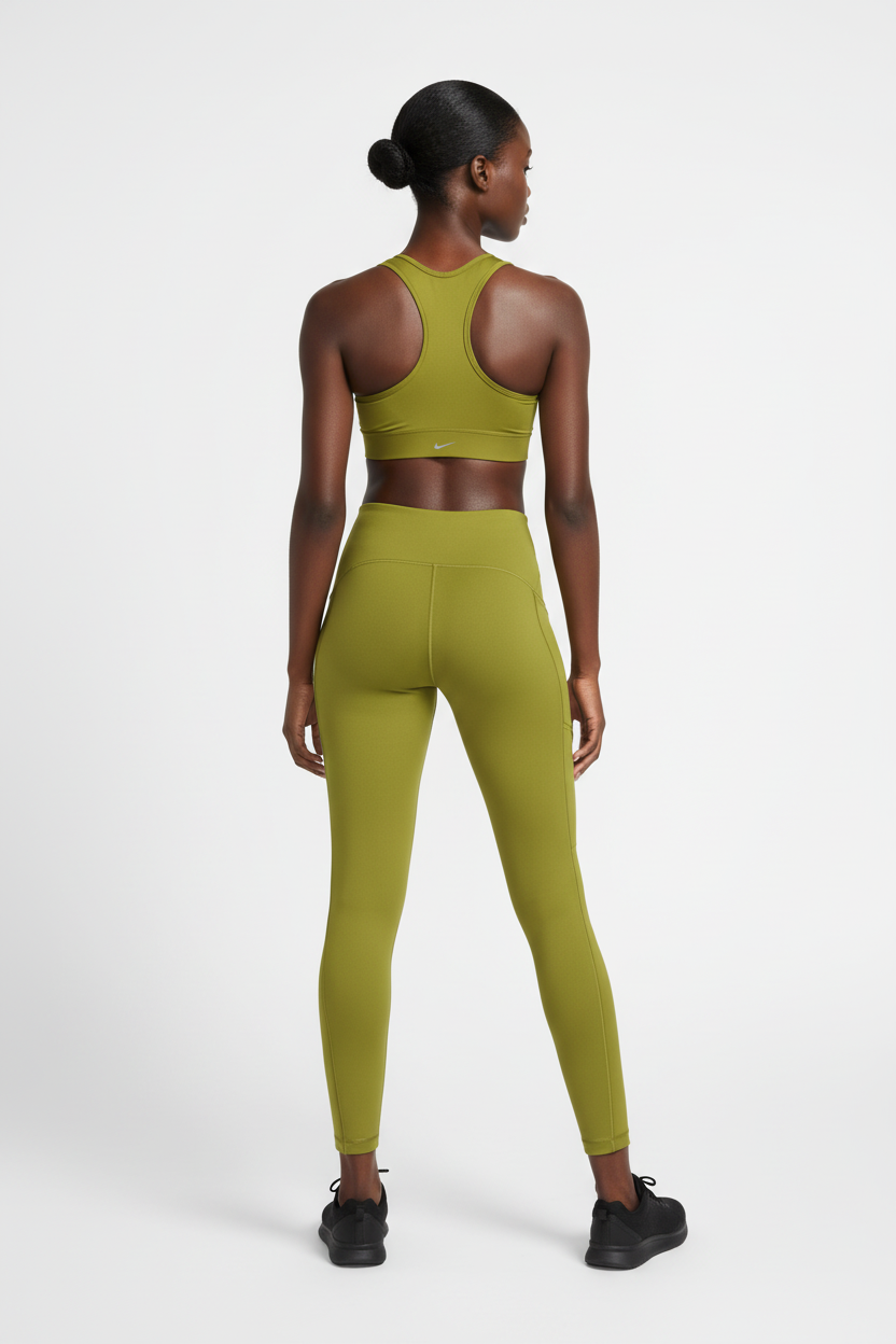 Mannequin femme avec legging Nike vert olive - Vue de dos