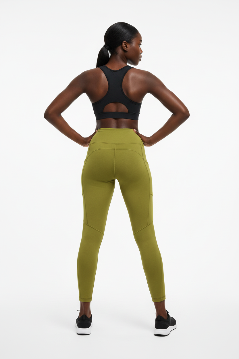 Mannequin femme avec legging vert olive - Vue de dos