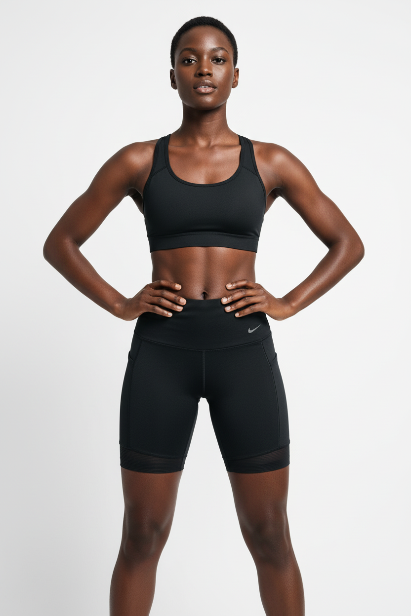 Mannequin femme avec short cycliste Nike noir - Vue de face