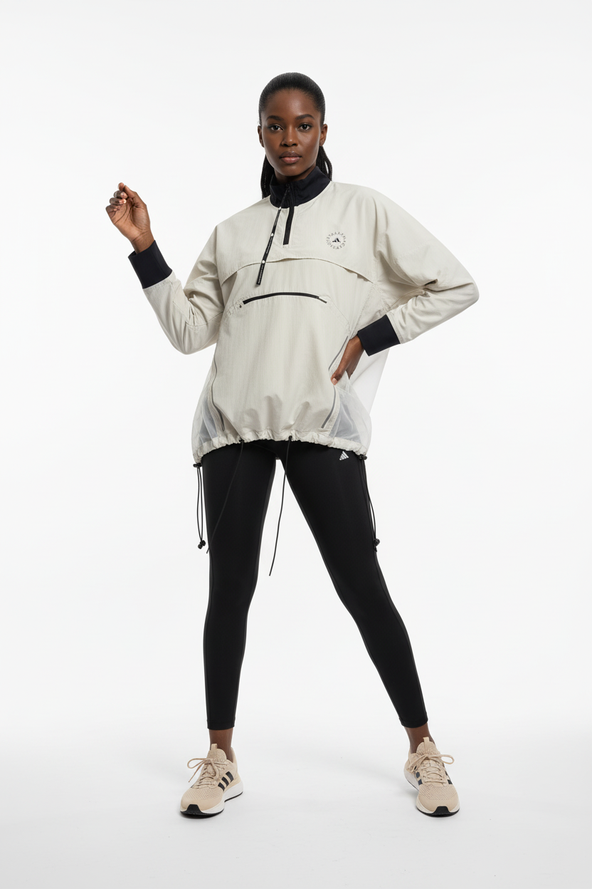 Mannequin femme avec veste Adidas Stella McCartney beige - Vue de face