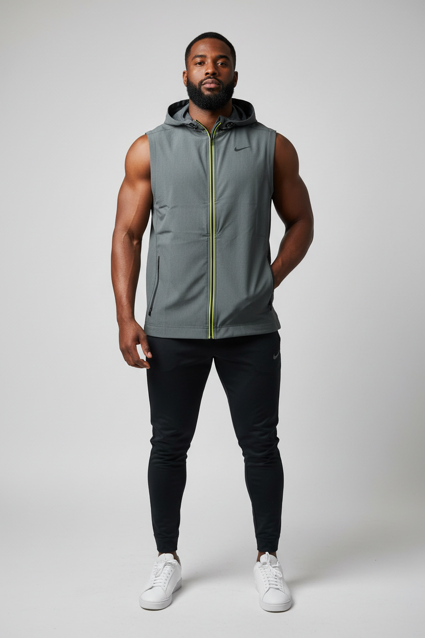 Mannequin sportif avec barbe vue de face