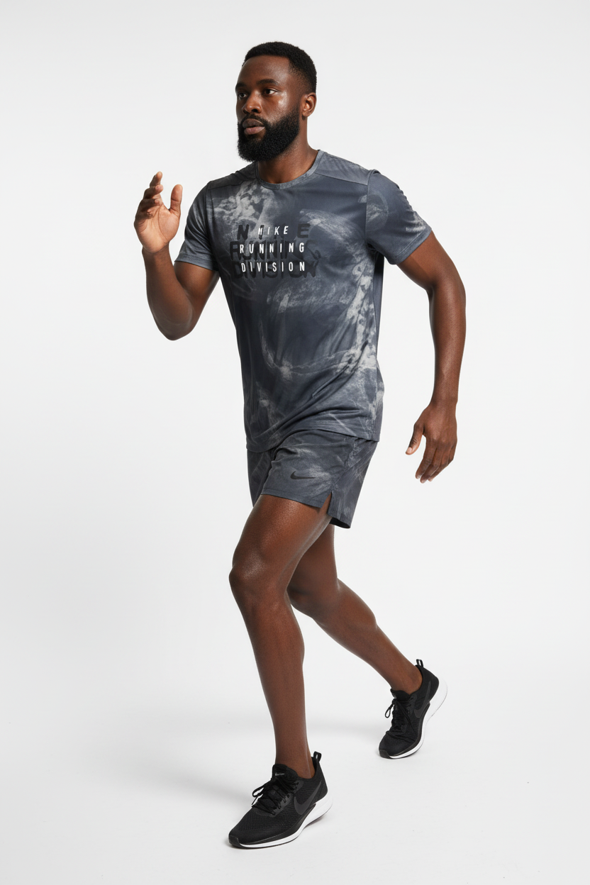 Mannequin sportif avec barbe vue trois-quarts