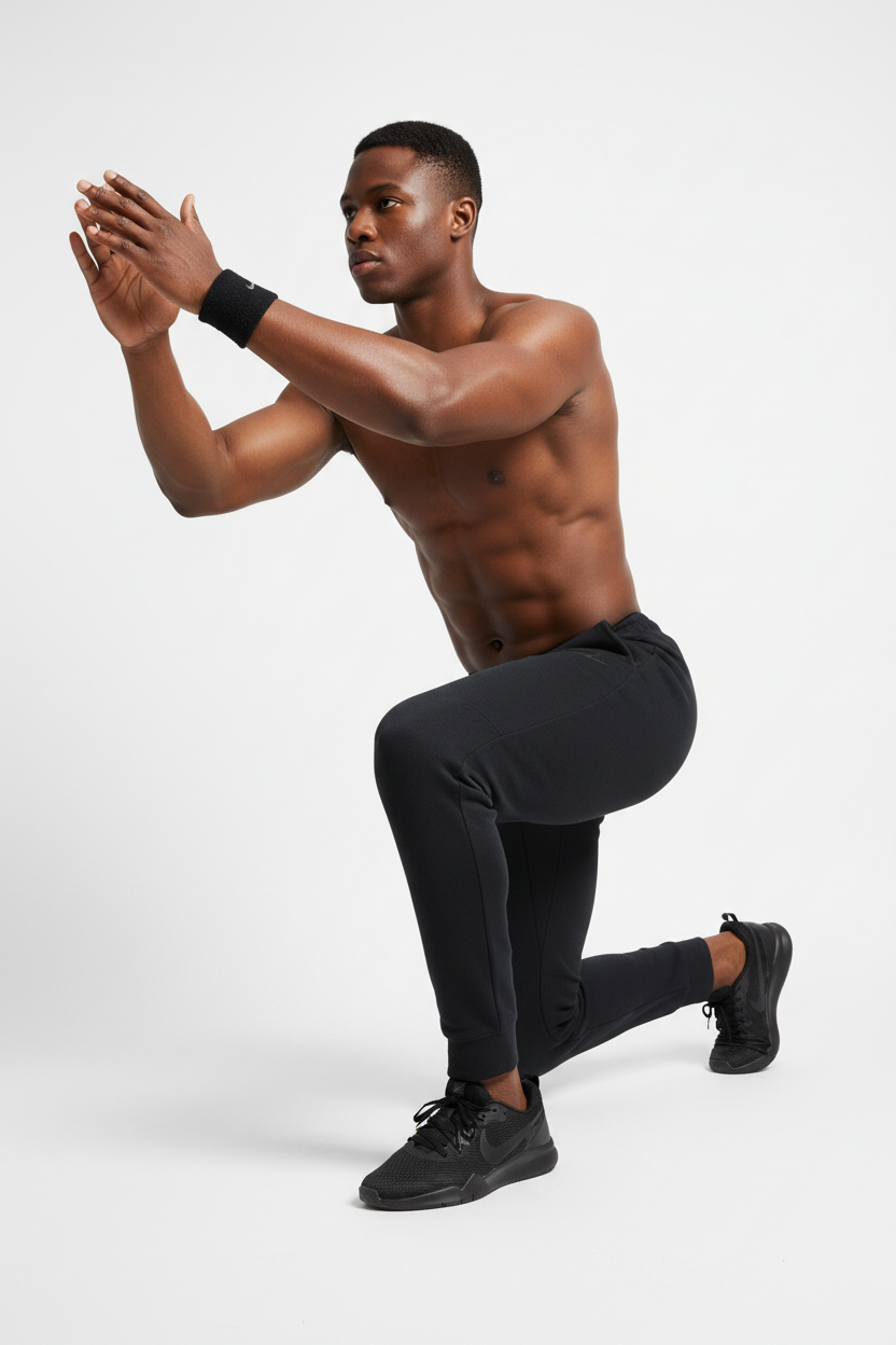 Mannequin sportif portant le pantalon Nike noir - Pose 2