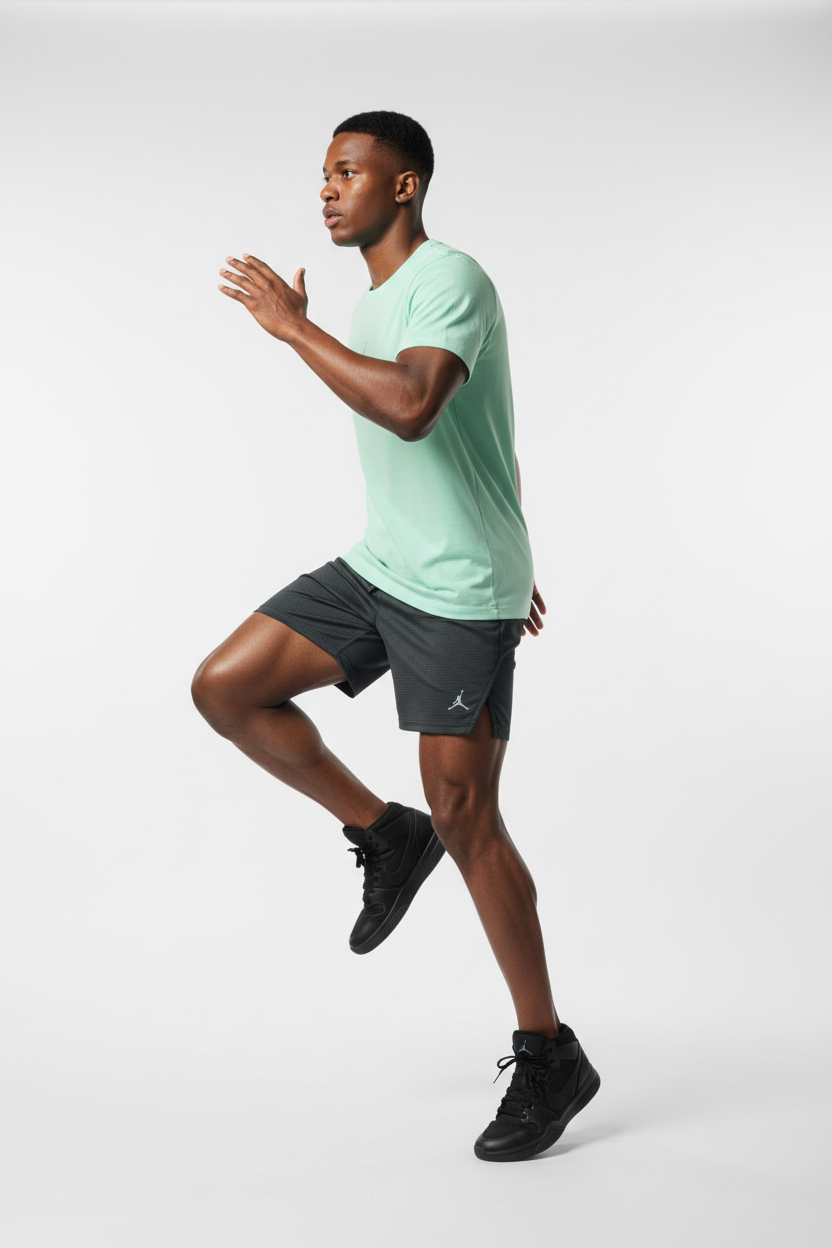 Mannequin sportif vue de côté
