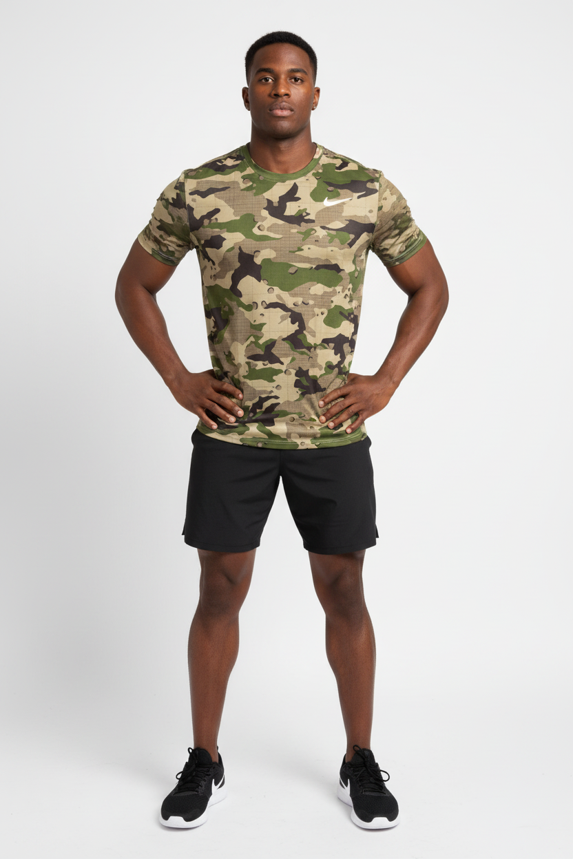Mannequin sportif vue de face avec short