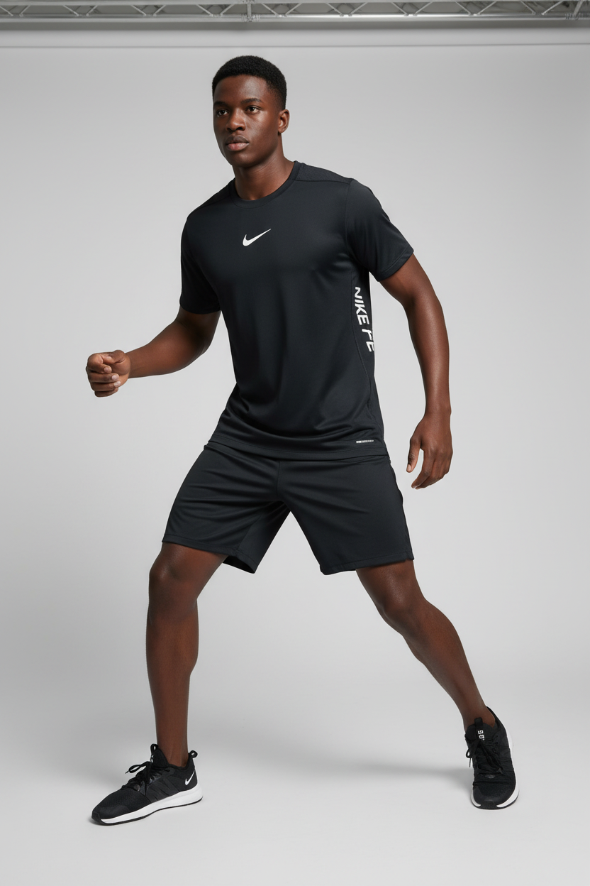 Mannequin sportif vue trois-quarts